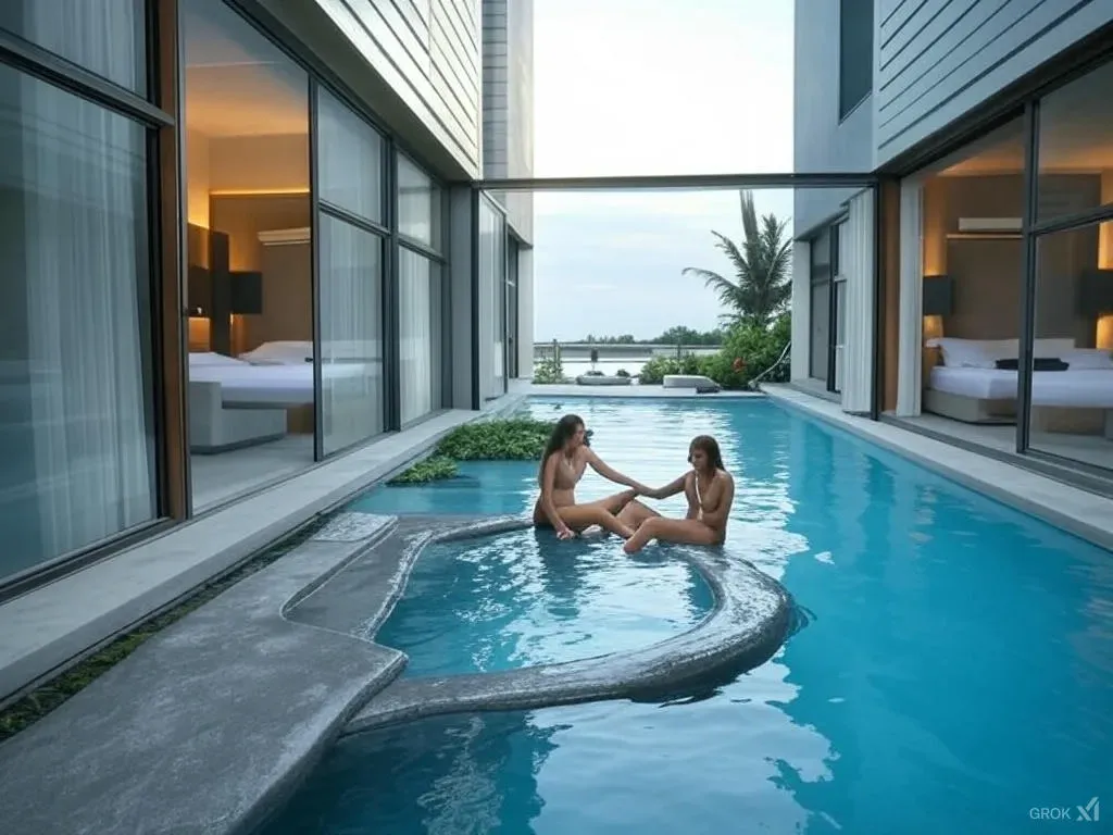 Garden-view suite with attention to window position and room layout